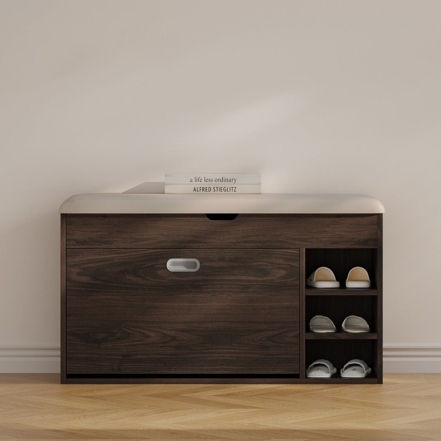 Yowos Entryway Shoe Storage Bench With Flip Drawer