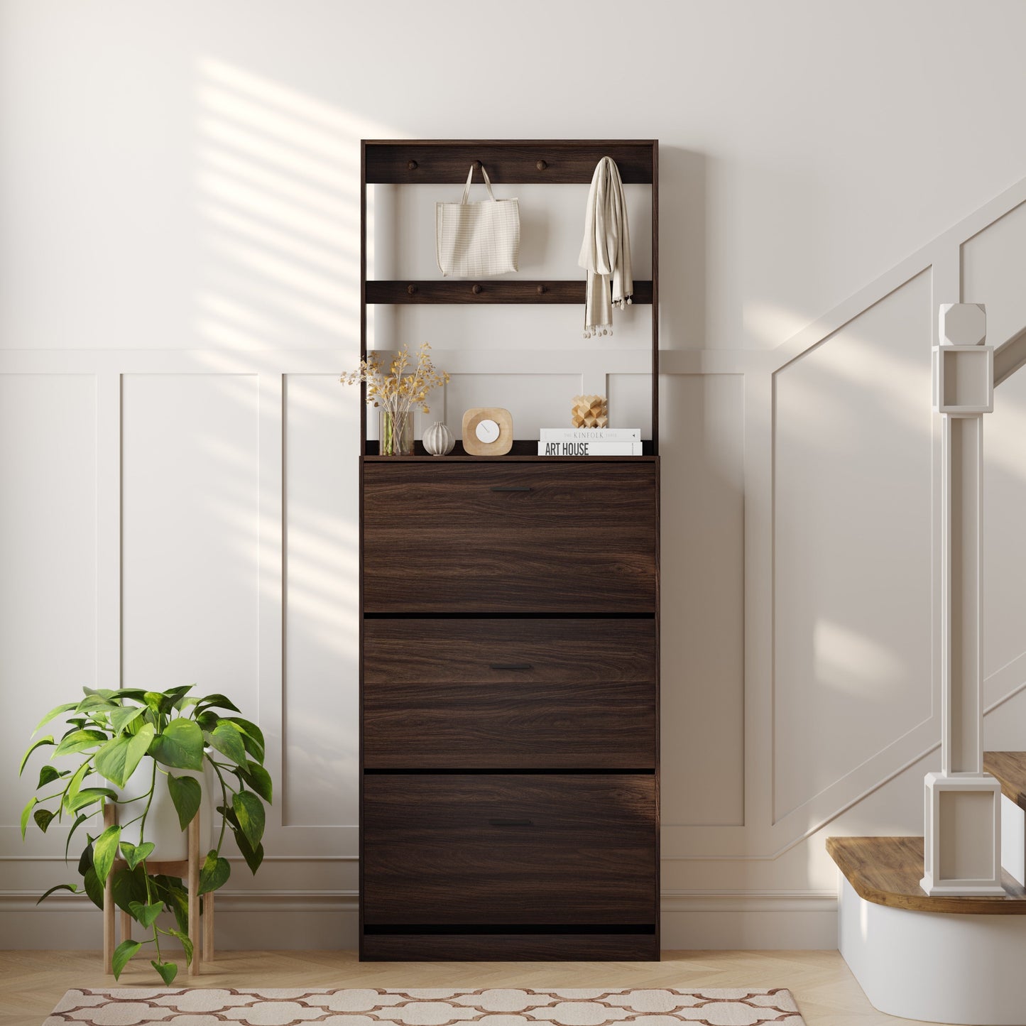 Yowos Slim Hall Tipping Narrow Shoe Storage Cabinet