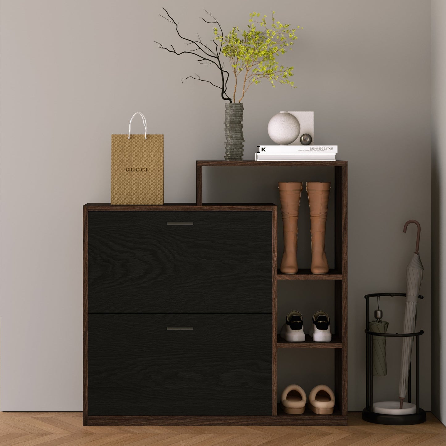 Yowos Entryway Shoe Rack Shoe Cabinet With Flip-Drawer