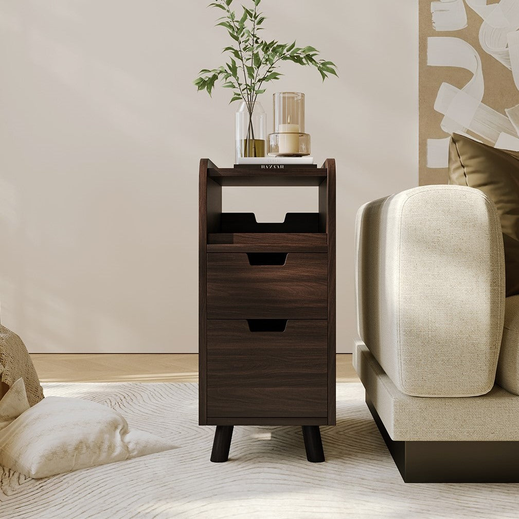 Yowos Narrow Vintage Nightstand Small Bedside Table