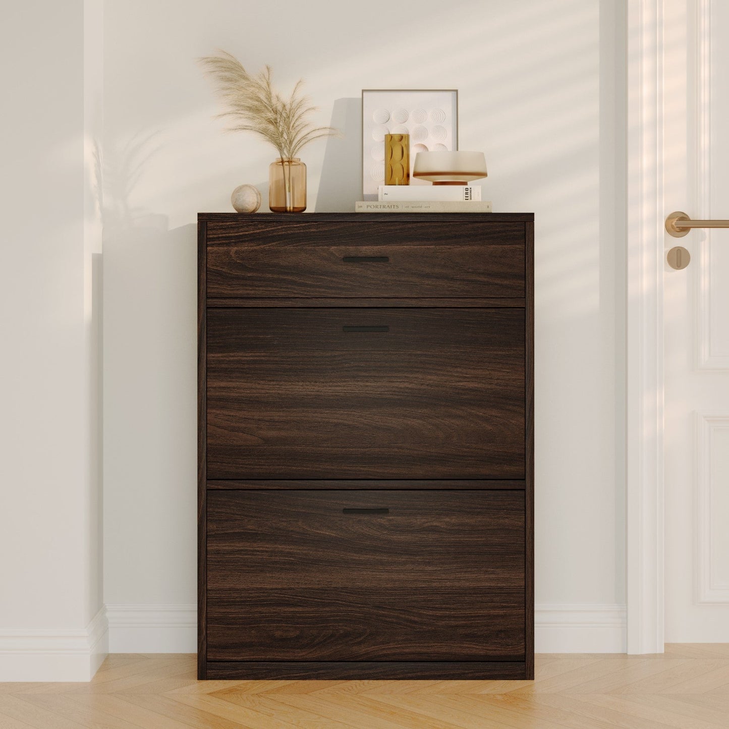 Yowos Entryway Narrow Shoe Cabinet With Flip-Door