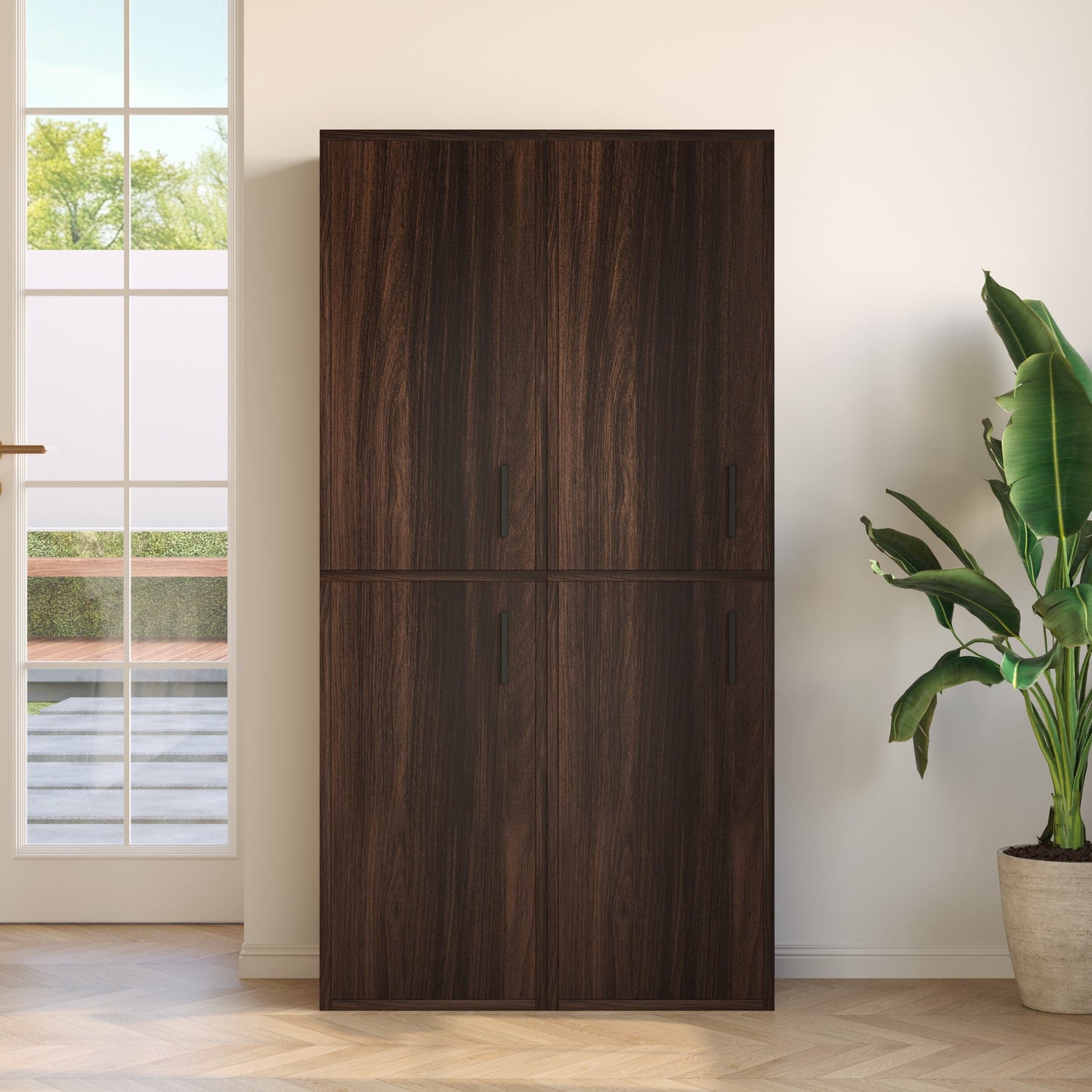 Yowos 7-Tier Tall Wood Shoe Storage Cabinet with Doors