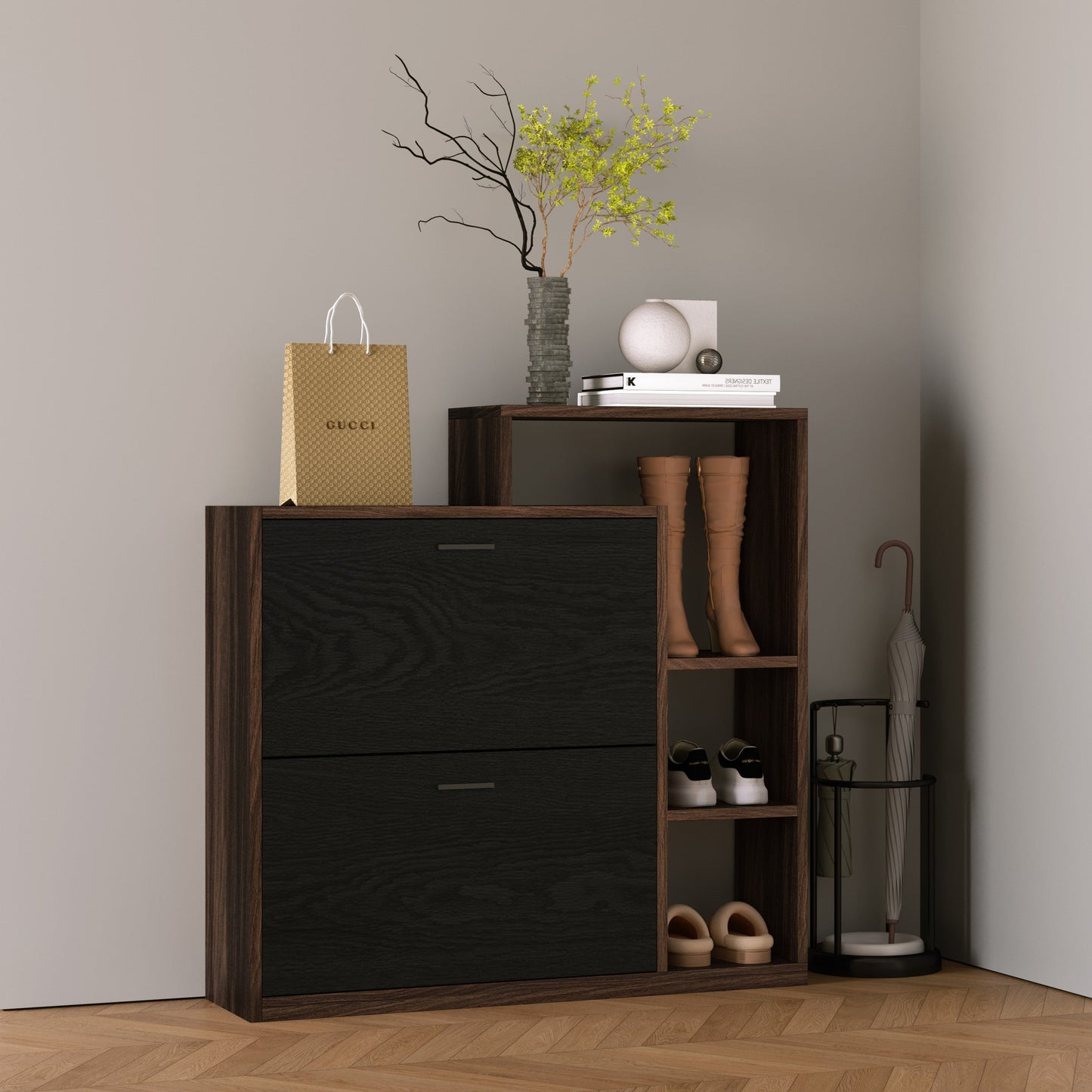 Yowos Entryway Shoe Rack Shoe Cabinet With Flip-Drawer