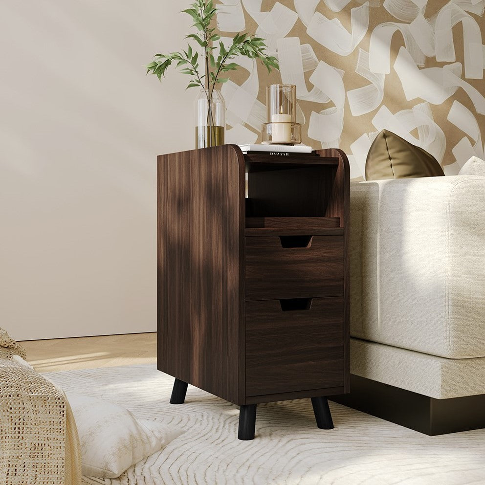 Yowos Narrow Vintage Nightstand Small Bedside Table