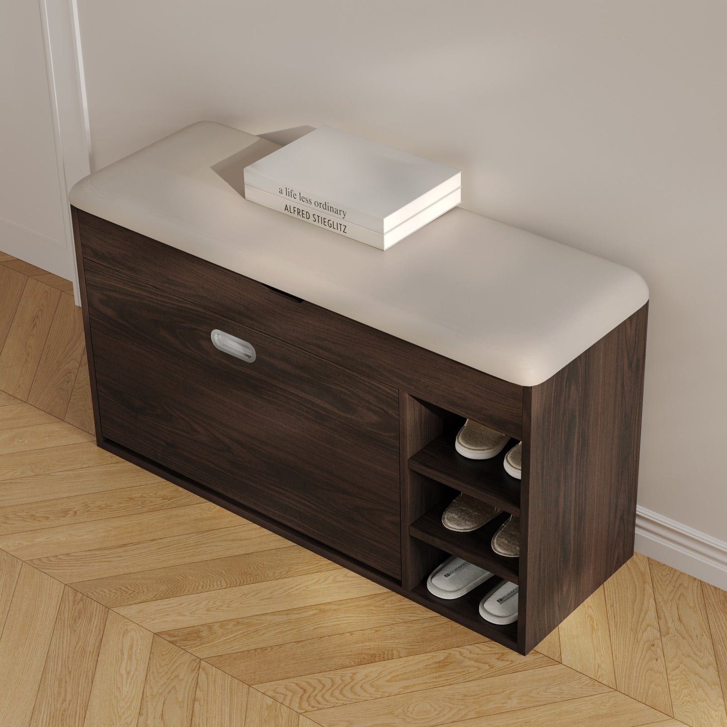 Yowos Entryway Shoe Storage Bench With Flip Drawer