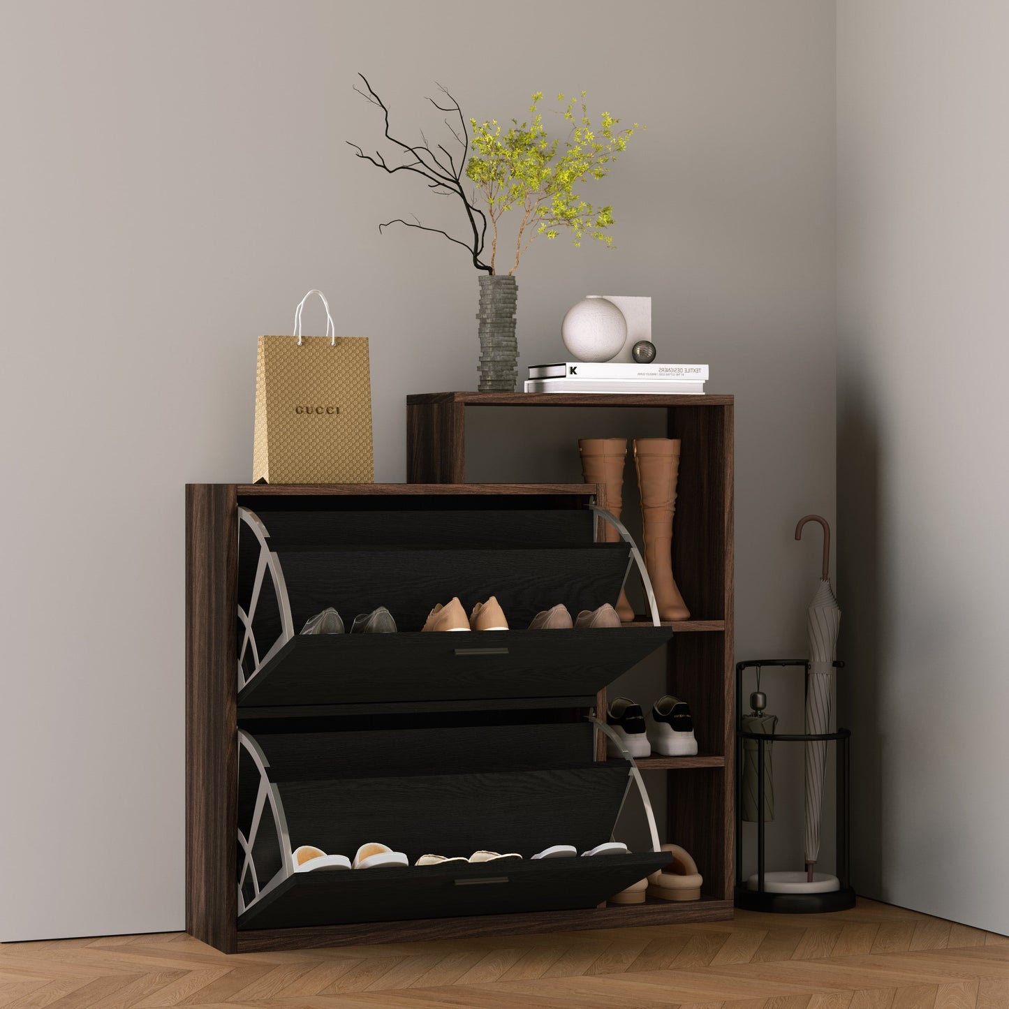Yowos Entryway Shoe Rack Shoe Cabinet With Flip-Drawer