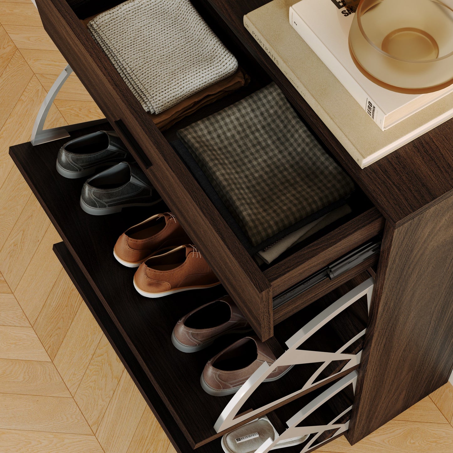 Yowos Entryway Narrow Shoe Cabinet With Flip-Door