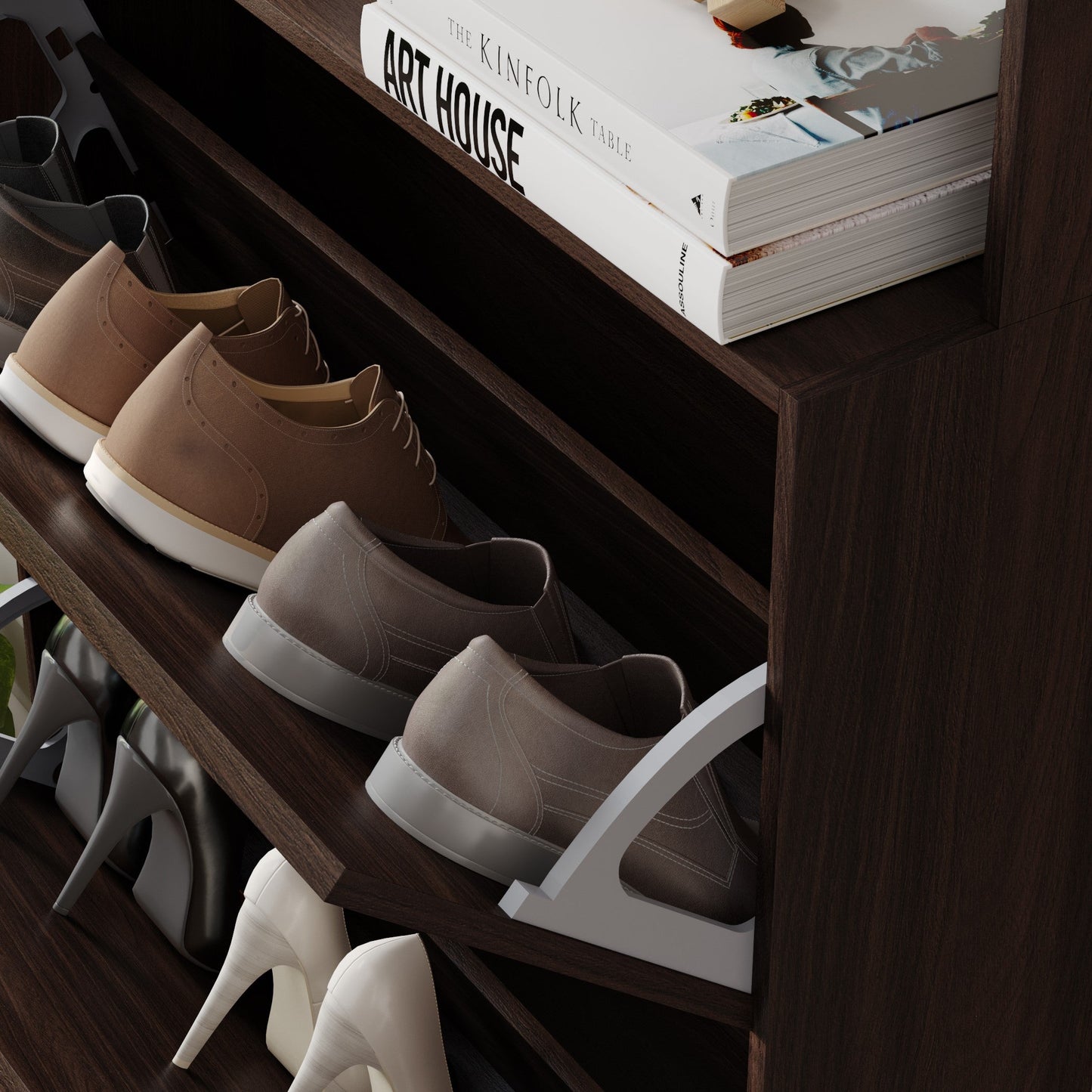Yowos Slim Hall Tipping Narrow Shoe Storage Cabinet