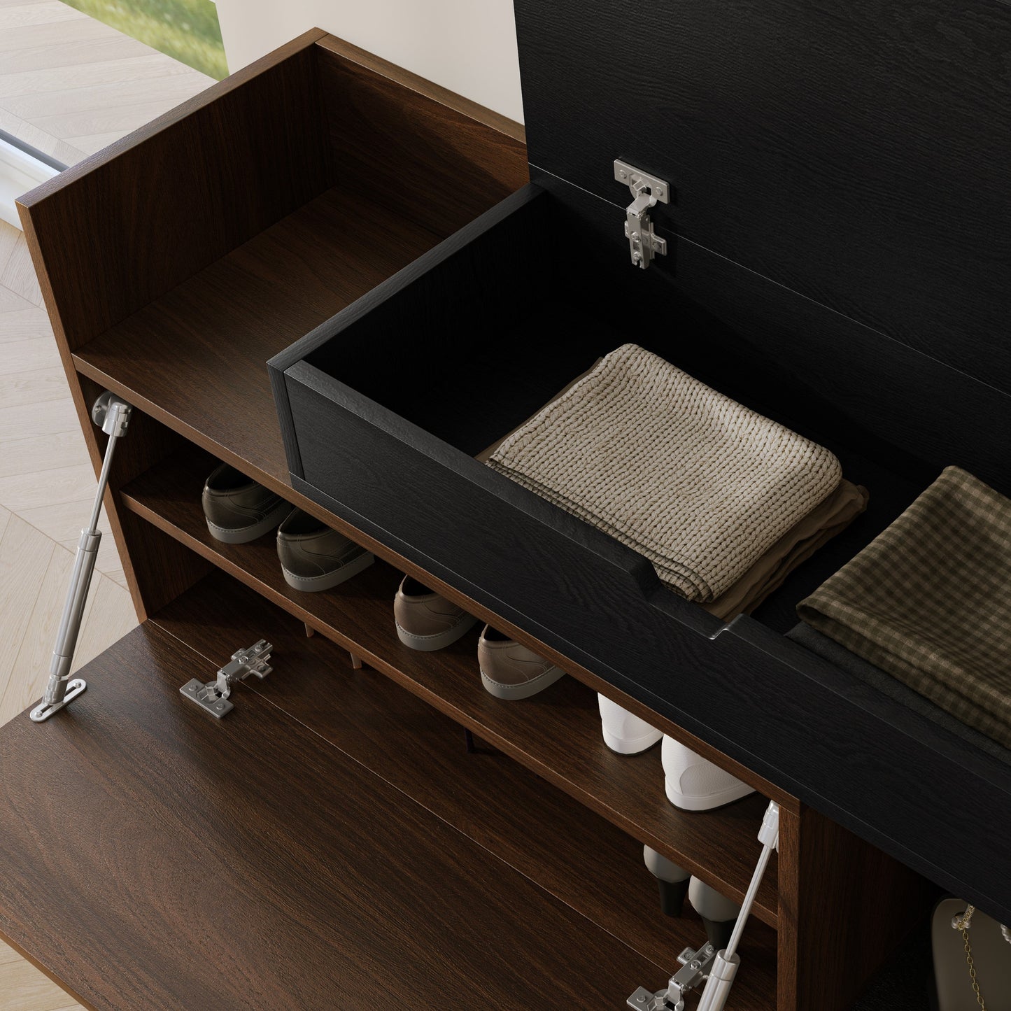 Yowos Entryway Shoe Cabinet Storage Telescopic Shoe Rack