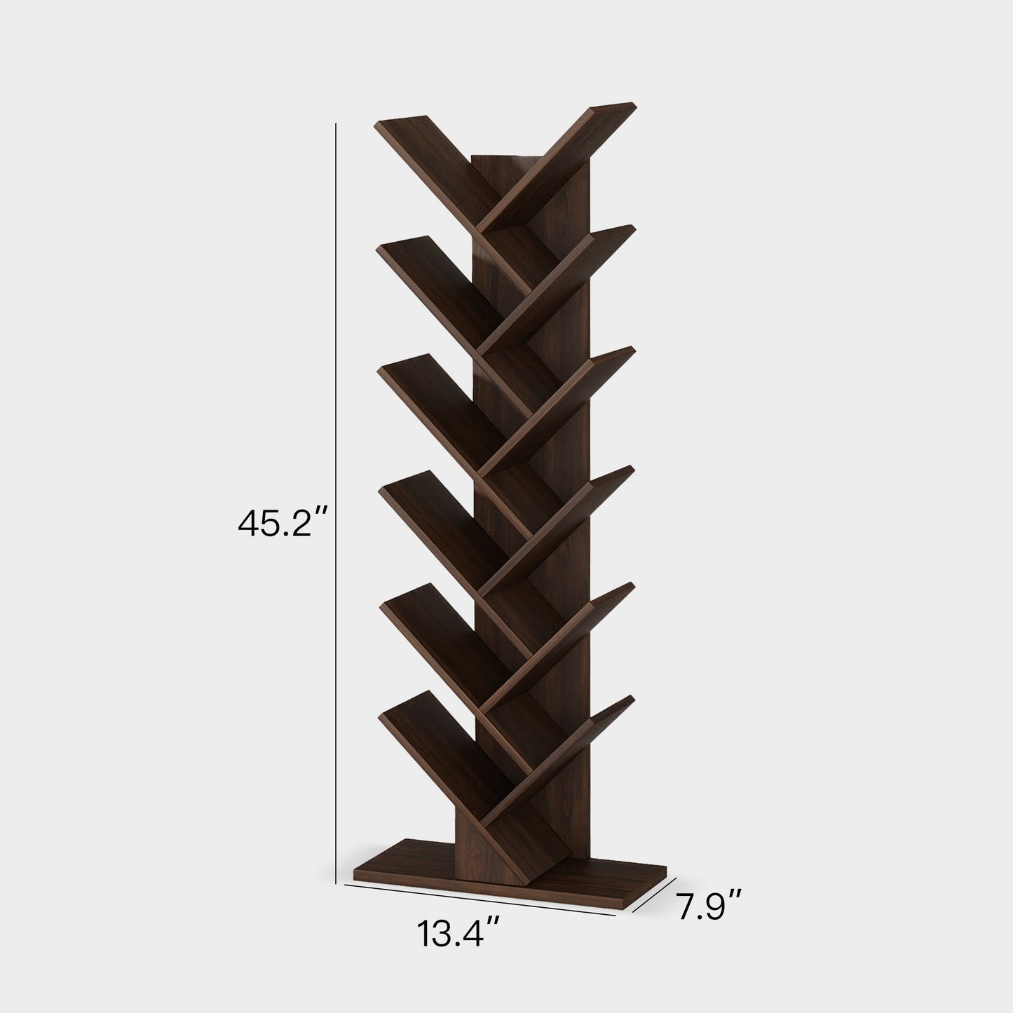 Yowos Vertical Tree Shaped Bookcase with Storage Cabinet