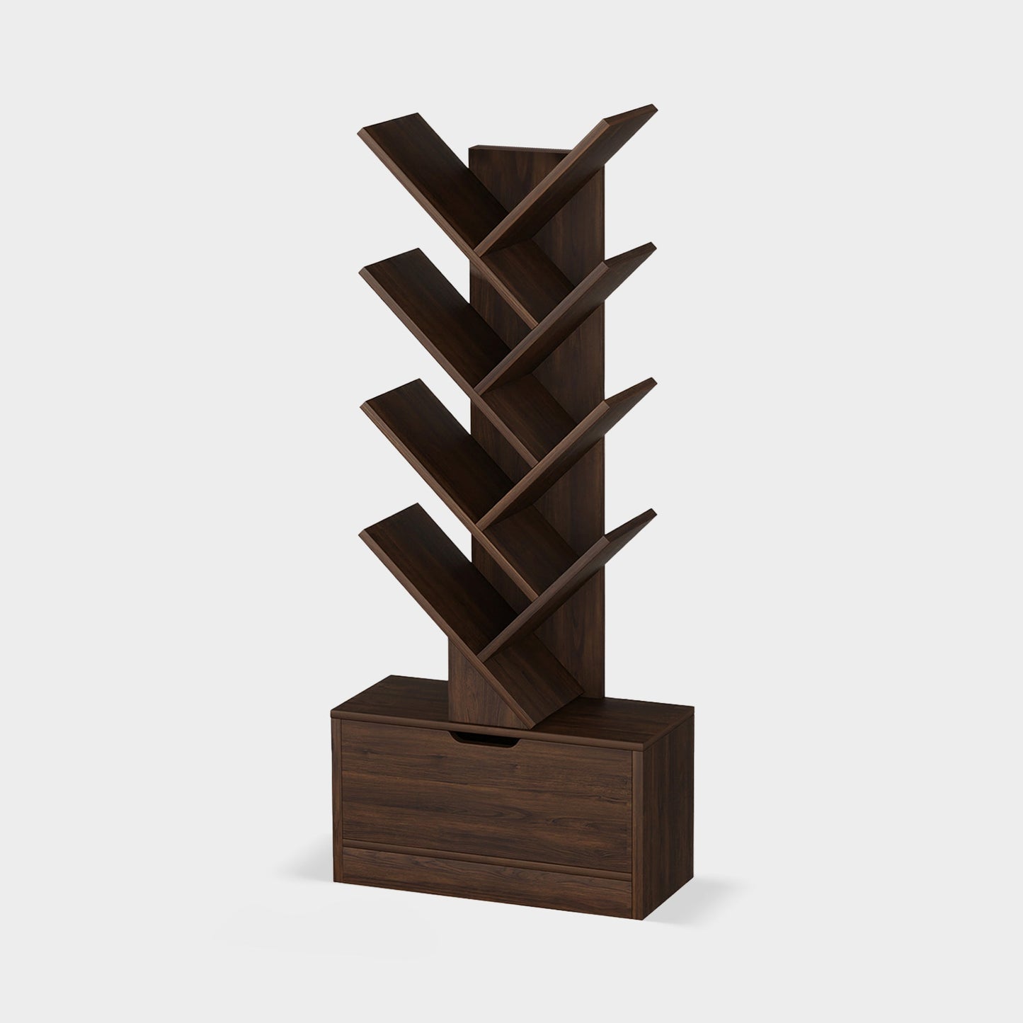 Yowos Vertical Tree Shaped Bookcase with Storage Cabinet