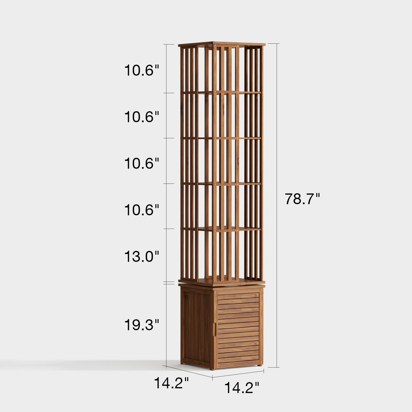 Yowos 360° Rotating Bookshelf with Storage Cabinets