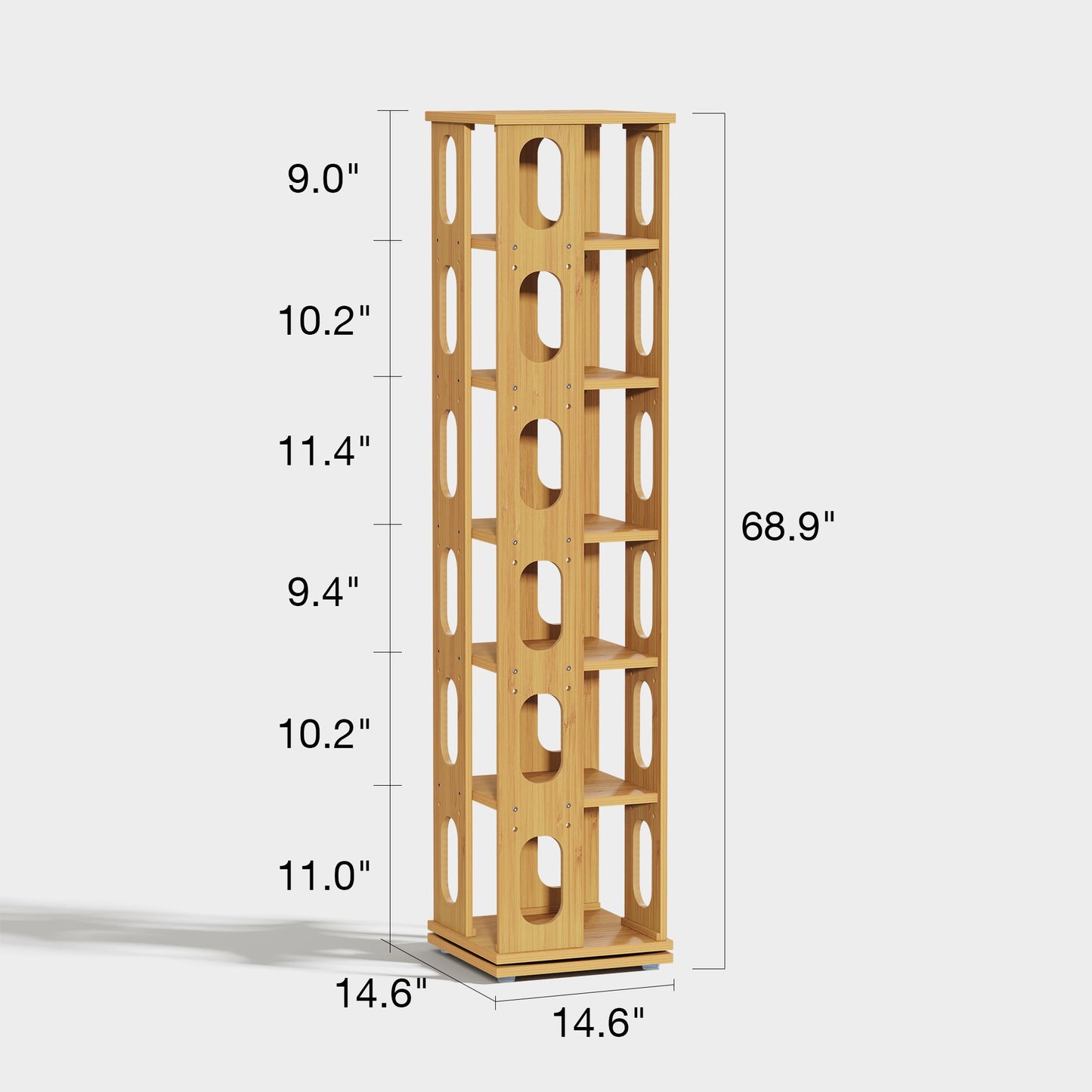 Yowos 360 Degree Rotating Bookshelf Large Capacity Bedroom