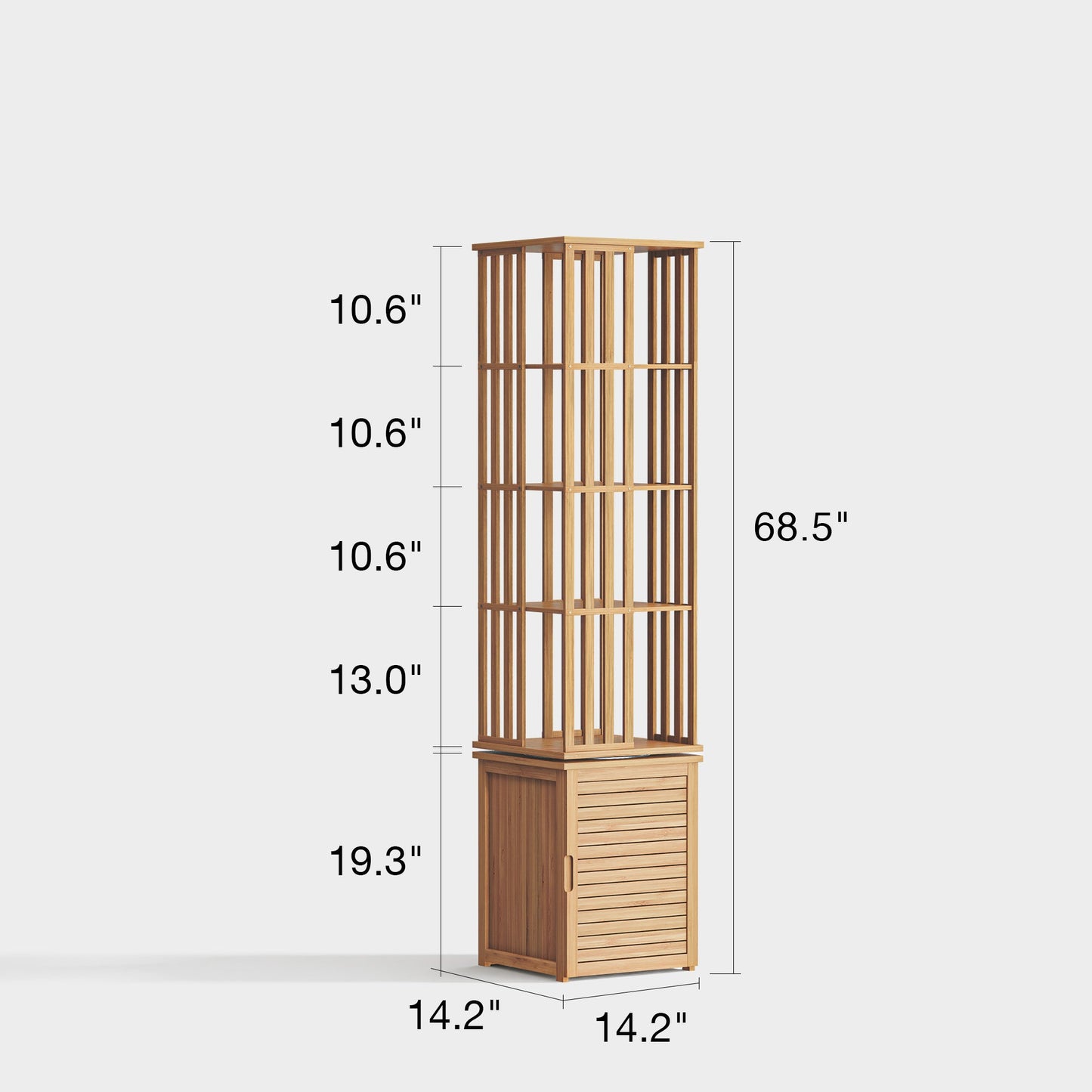 Yowos 6 Tiers Mid Century Narrow Rotating Bookcase Living Room