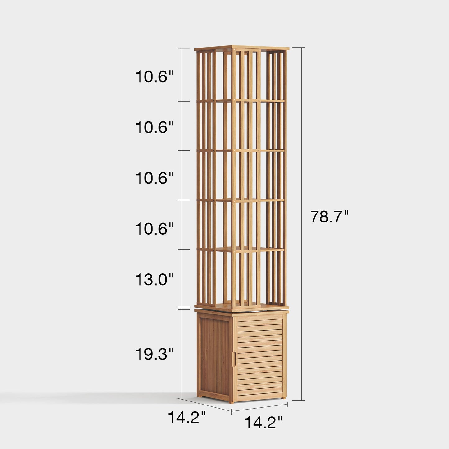 Yowos 6 Tiers Mid Century Narrow Rotating Bookcase Living Room