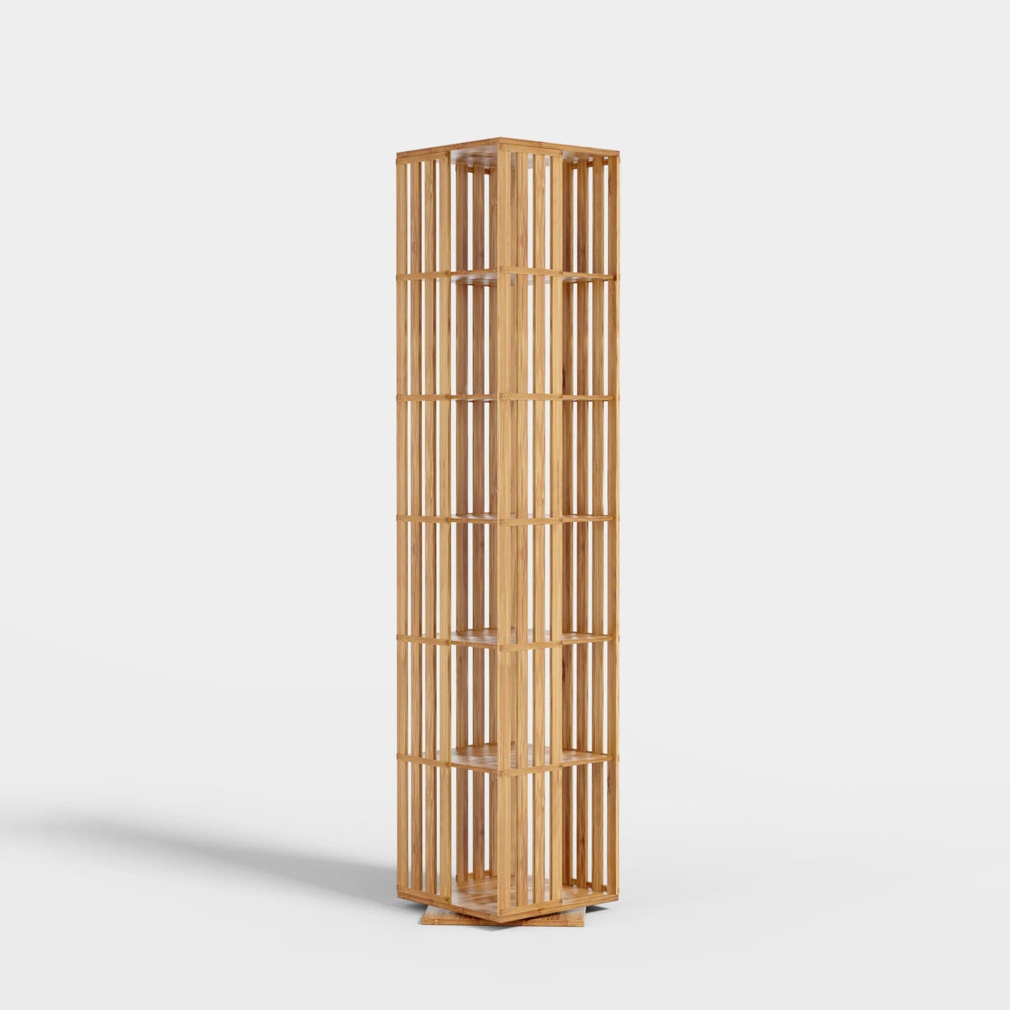 Yowos 6 Tiers Mid Century Narrow Rotating Bookcase Living Room