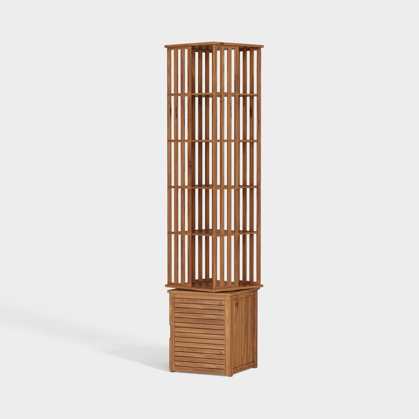 Yowos 360° Rotating Bookshelf with Storage Cabinets