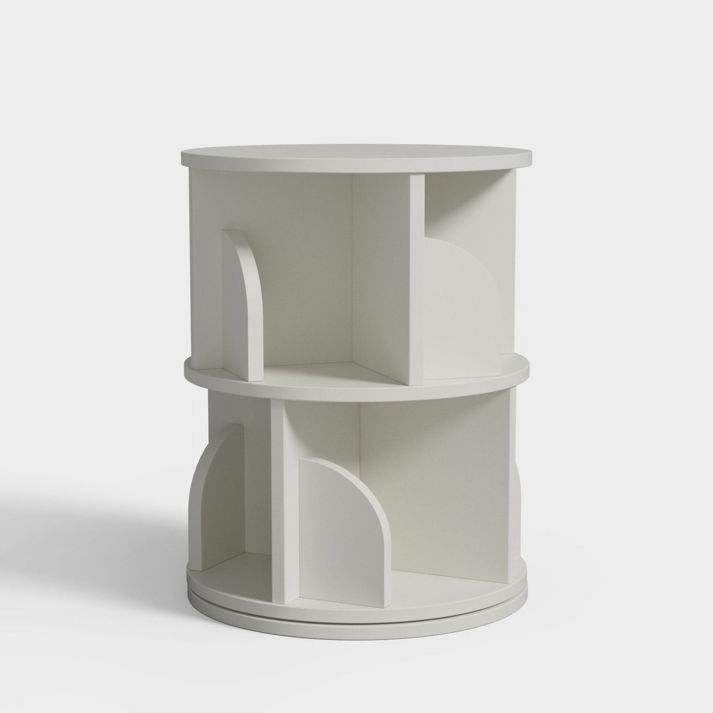 Yowos White Rotating Bookcase 360 Degree Small Bookshelf