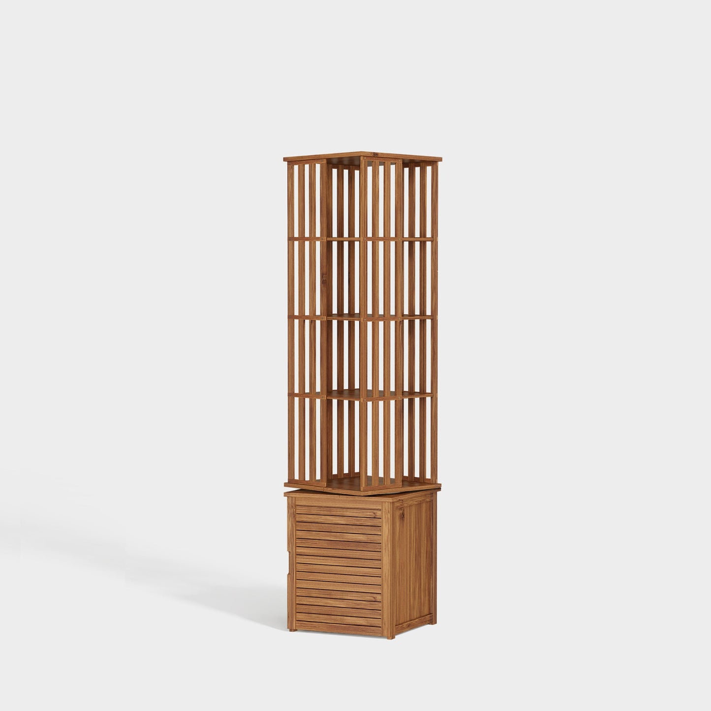 Yowos 6 Tiers Mid Century Narrow Rotating Bookcase Living Room