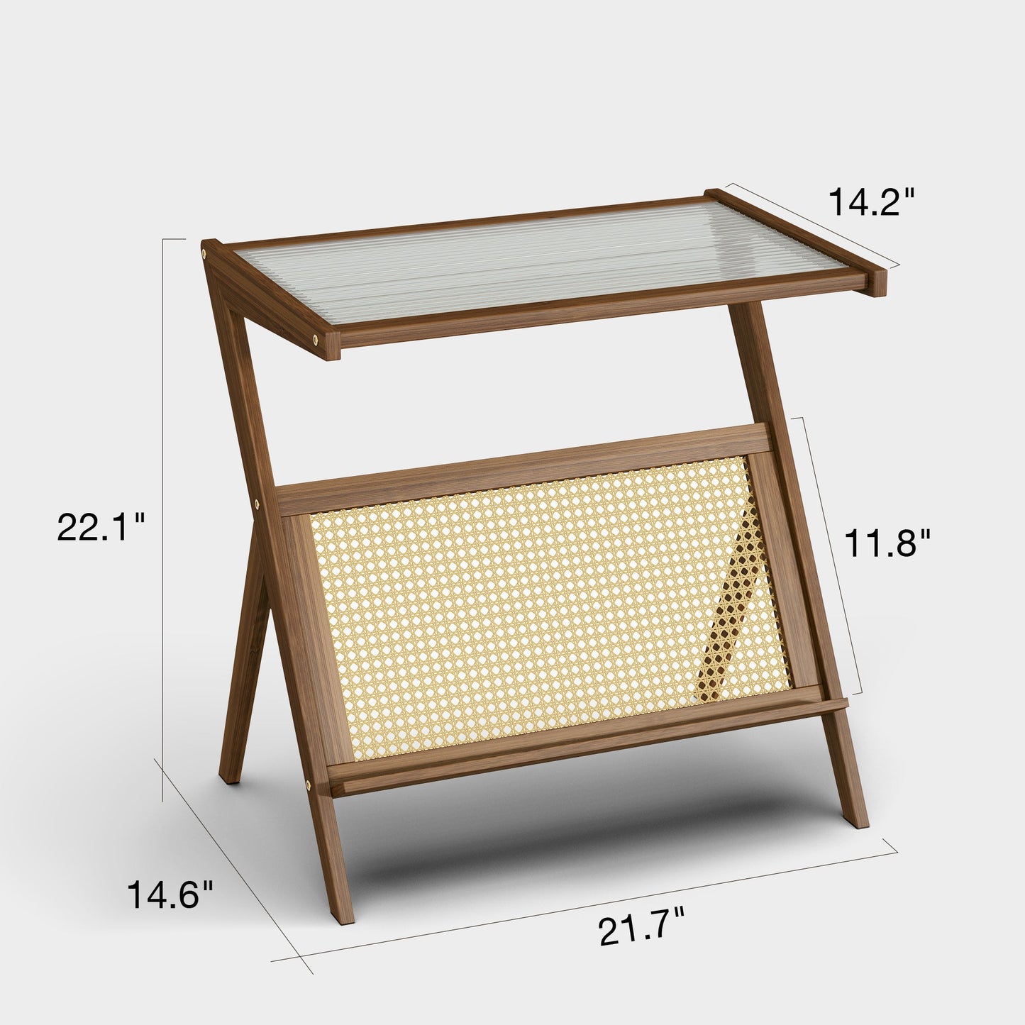 Yowos Z Shaped Sofa End Table Coffee Table Glass Top