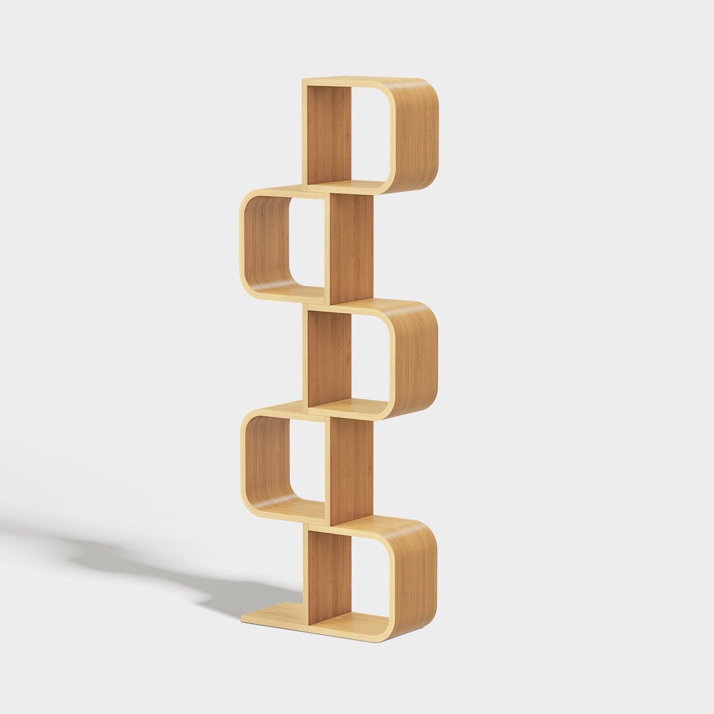 Yowos Multi-layer S-shaped Geometric Bookcase
