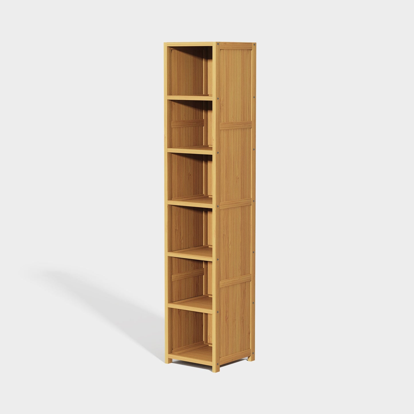 Yowos Tall Narrow Bookshelf with Storage Space
