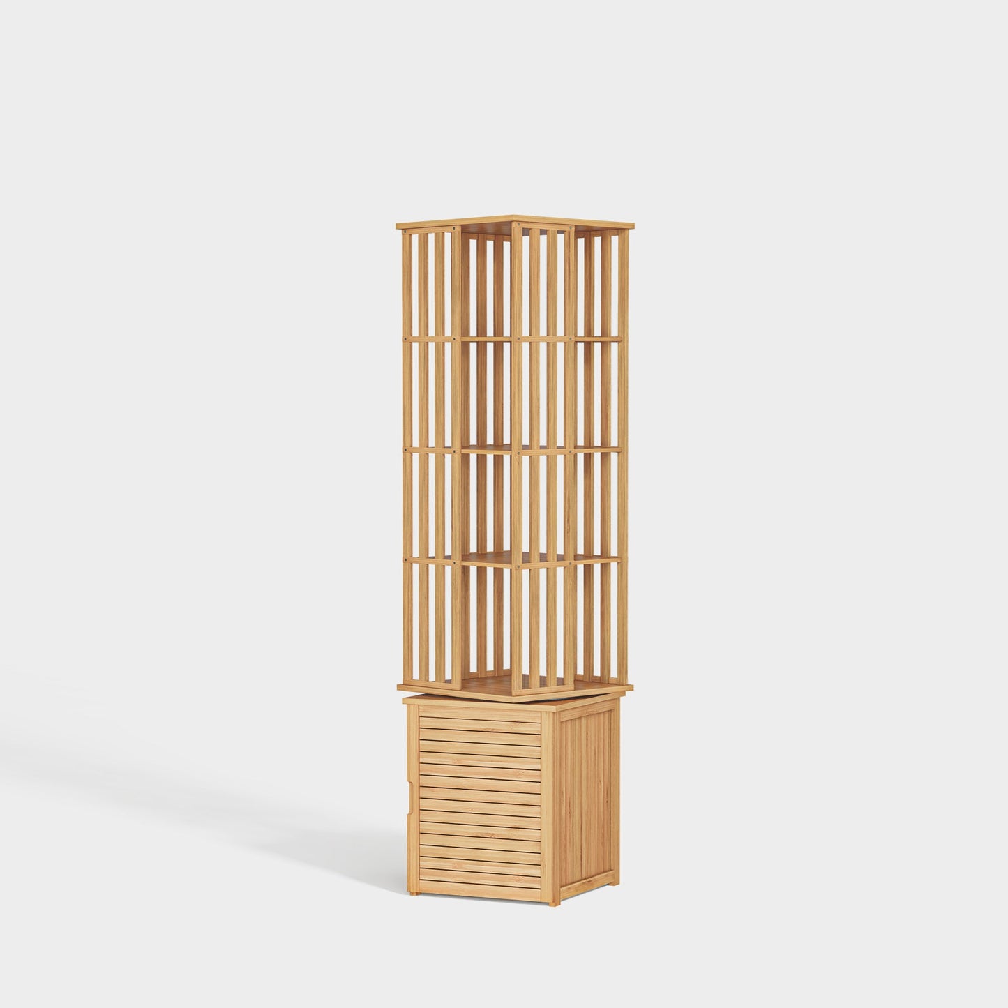 Yowos 6 Tiers Mid Century Narrow Rotating Bookcase Living Room