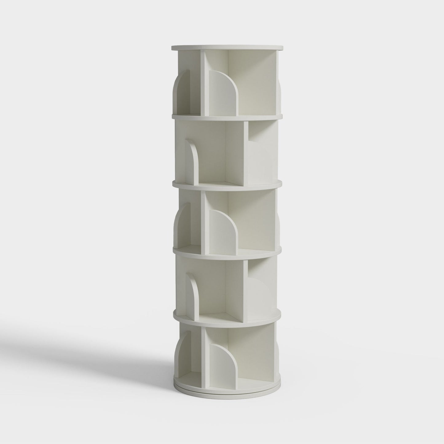 Yowos White Rotating Bookshelf 360 Degree Storage Rack