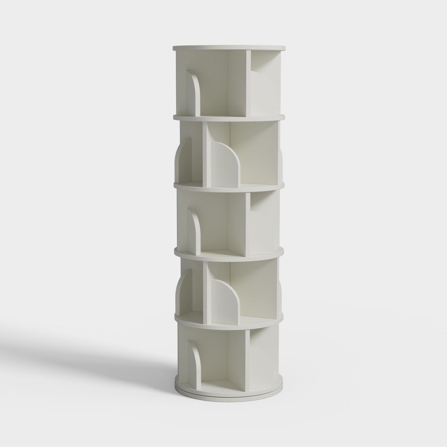 Yowos White Rotating Bookshelf 360 Degree Storage Rack