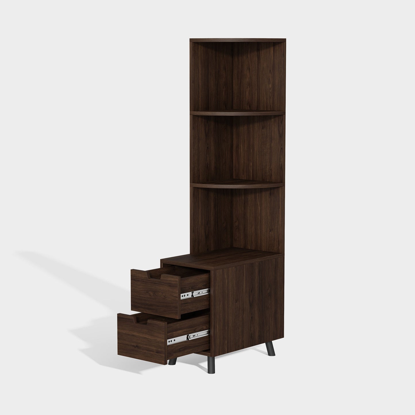 Yowos Tall Bedside Table Bookshelf with Drawers