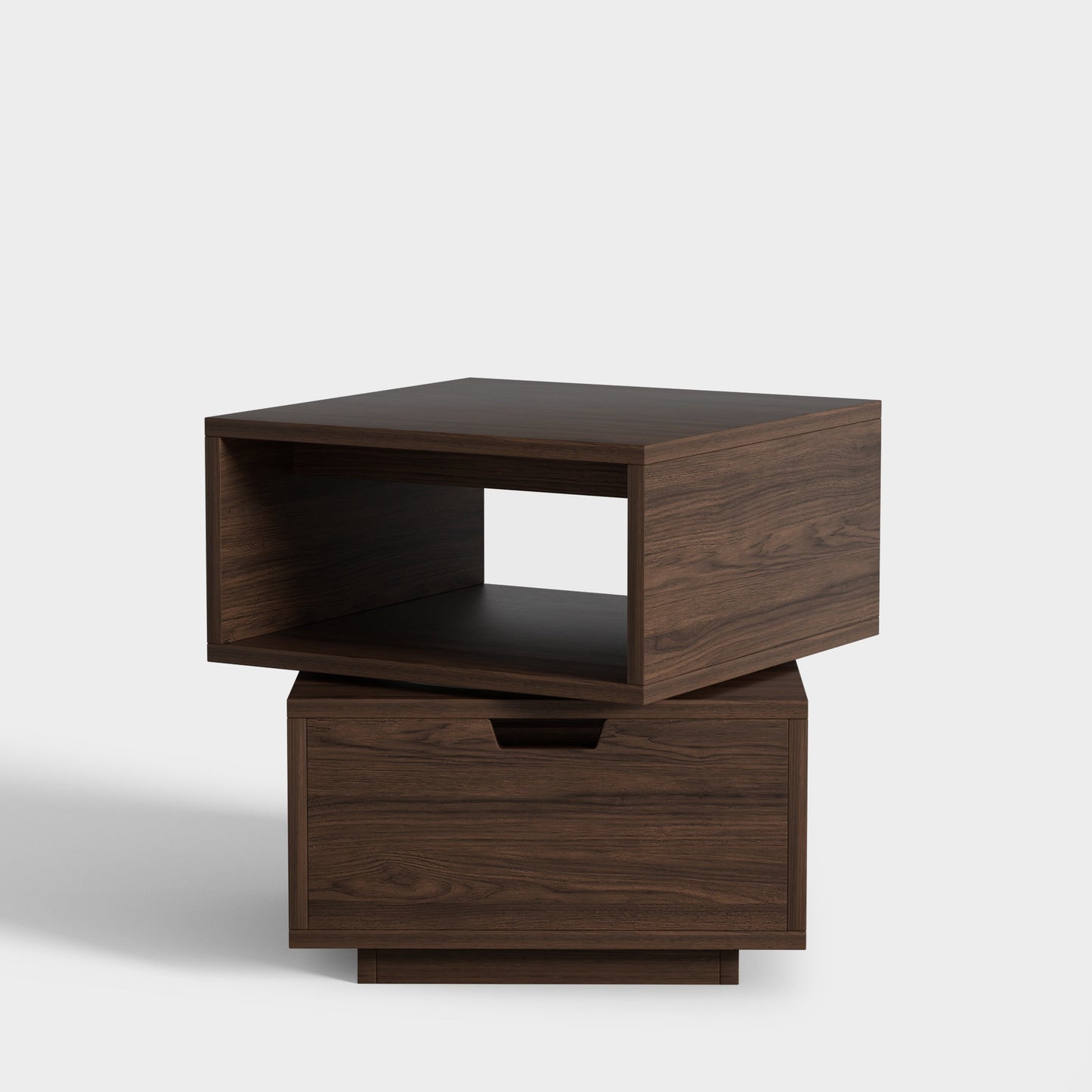 Yowos 2-Tier Square Rotating Accent Bedside Table