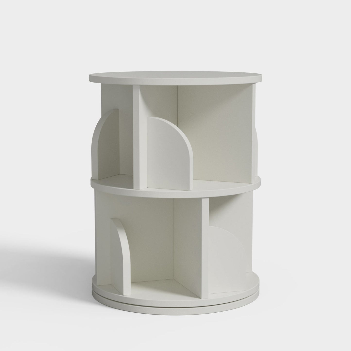 Yowos White Rotating Bookcase 360 Degree Small Bookshelf
