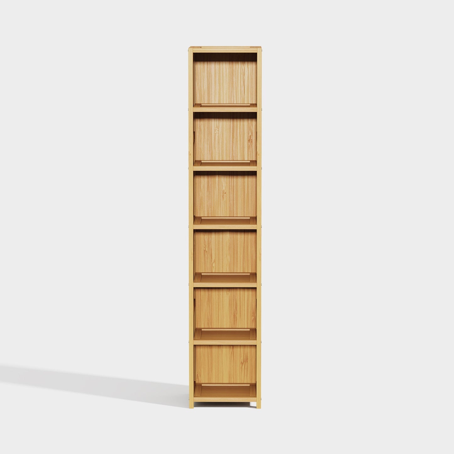 Yowos Tall Narrow Bookshelf with Storage Space