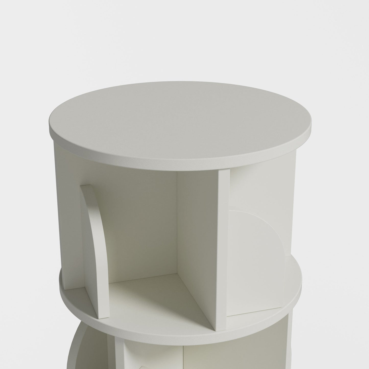 Yowos White Rotating Bookshelf 360 Degree Storage Rack