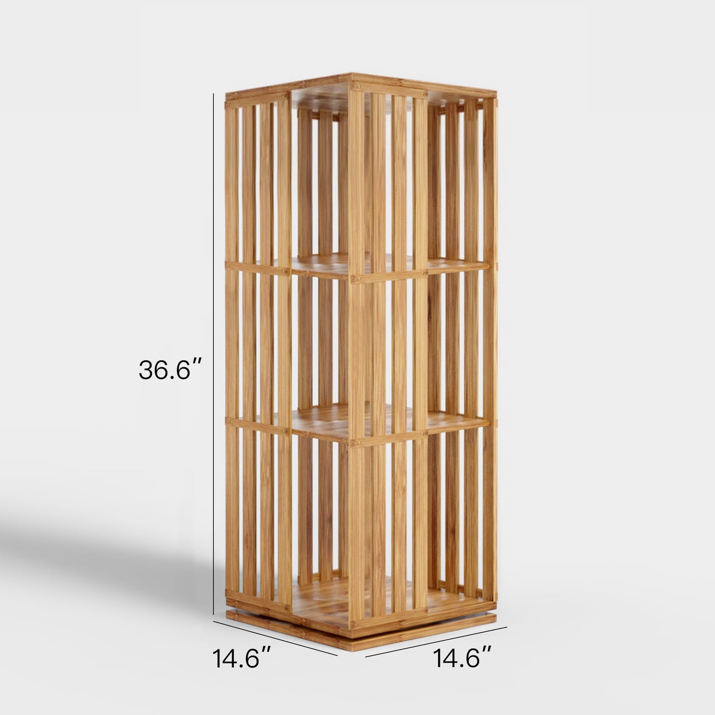 Yowos 6 Tiers Mid Century Narrow Rotating Bookcase Living Room