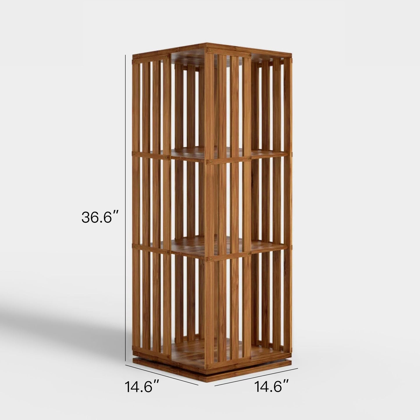 Yowos 6 Tiers Mid Century Narrow Rotating Bookcase Living Room