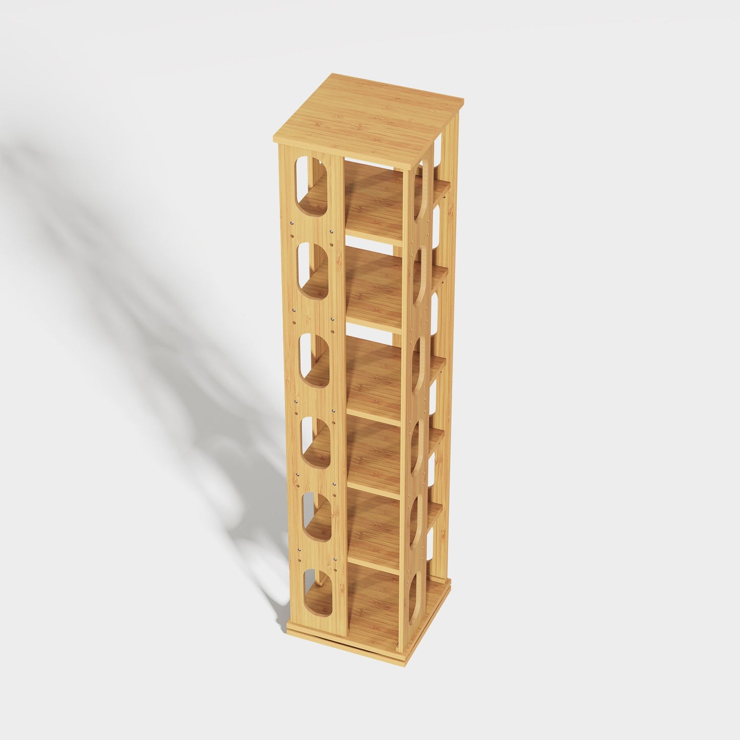 Yowos 360 Degree Rotating Bookshelf Large Capacity Bedroom