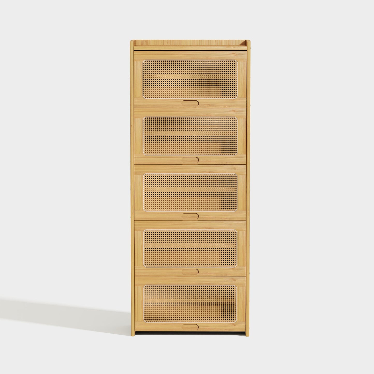 Yowos Large Capacity Rattan Shoe Cabinet with Flip Doors