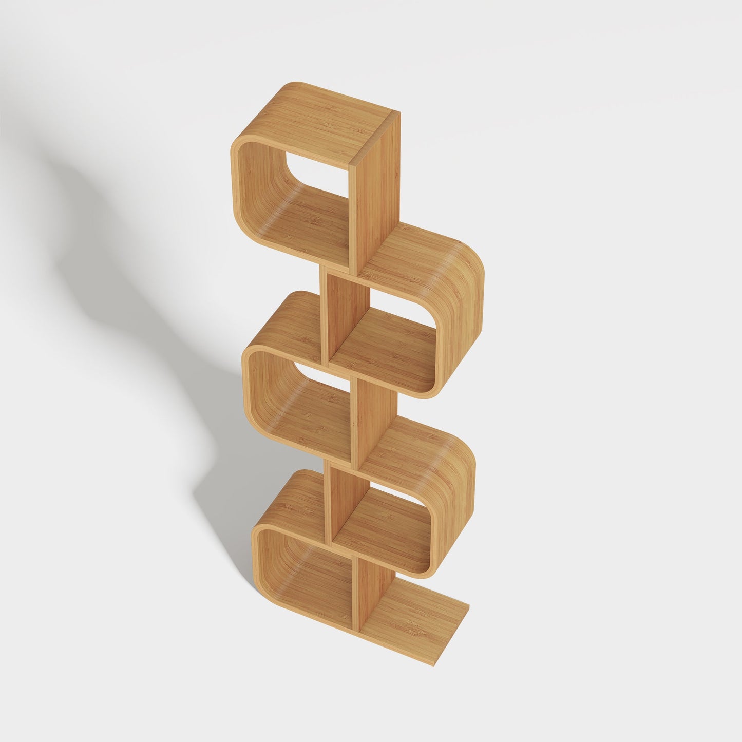 Yowos Multi-layer S-shaped Geometric Bookcase