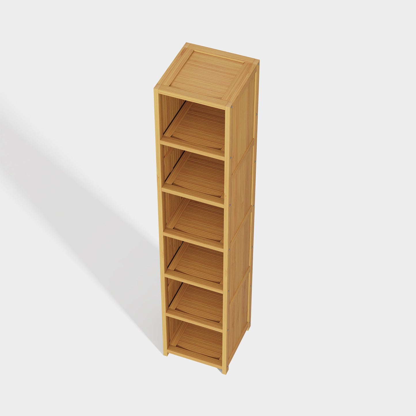 Yowos Tall Narrow Bookshelf with Storage Space