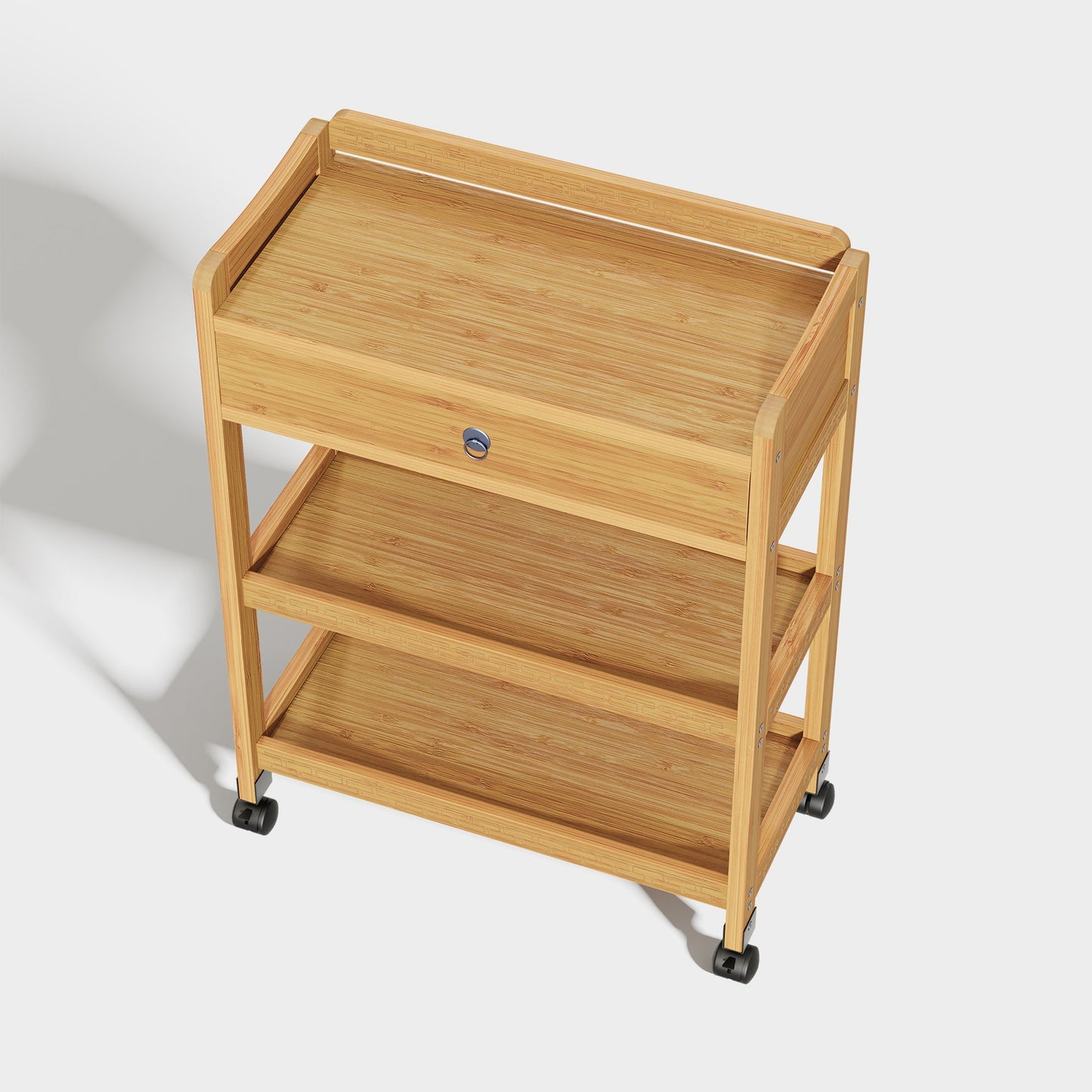 Yowos Side Table with Wheels Organizer Rack