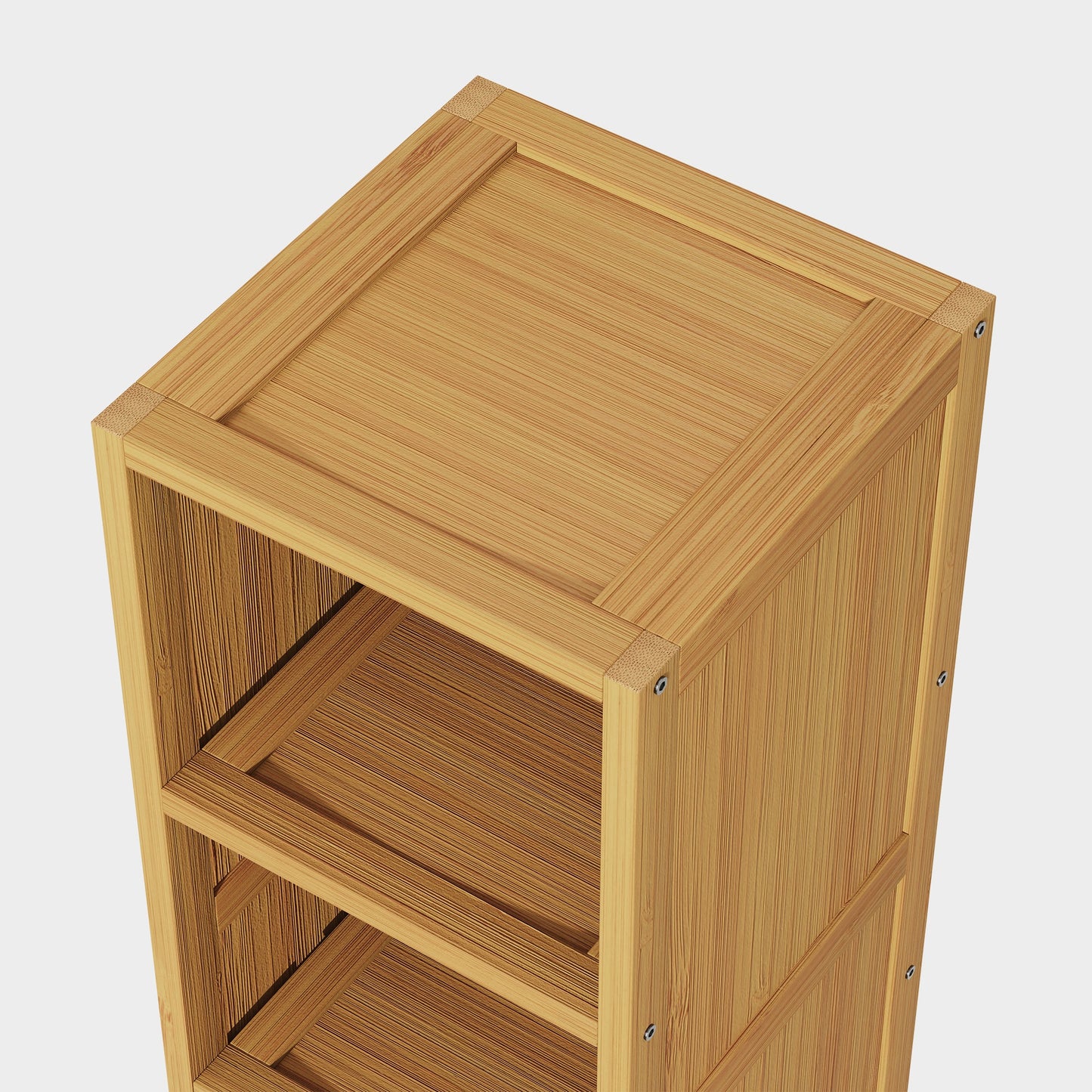 Yowos Tall Narrow Bookshelf with Storage Space