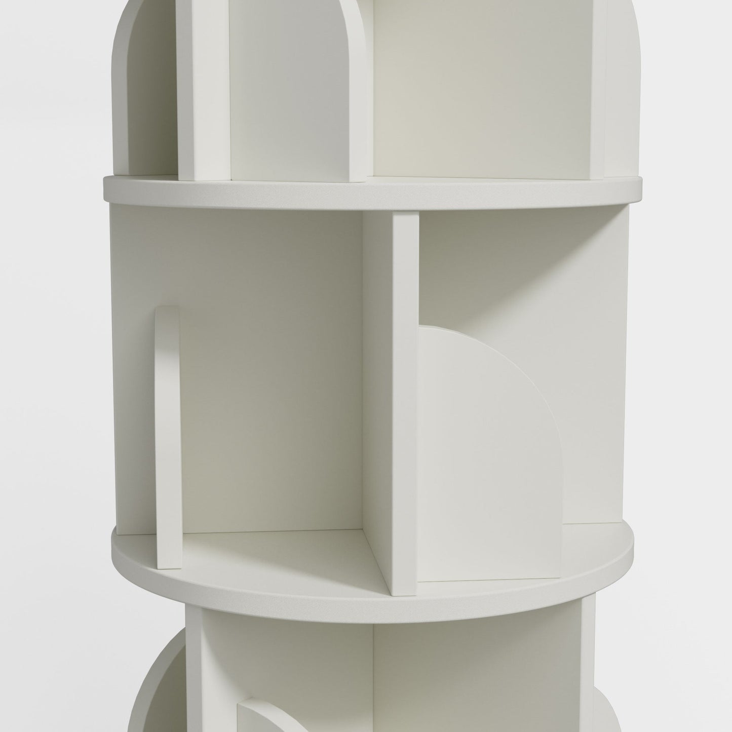Yowos White Rotating Bookshelf 360 Degree Storage Rack