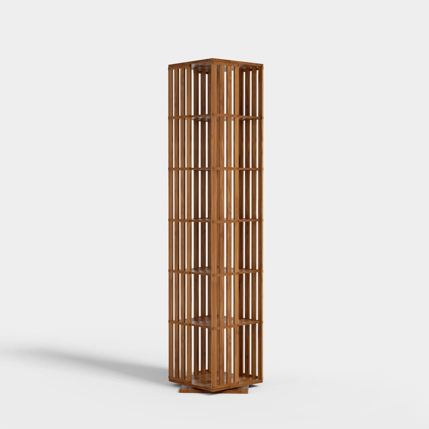 Yowos 6 Tiers Mid Century Narrow Rotating Bookcase Living Room