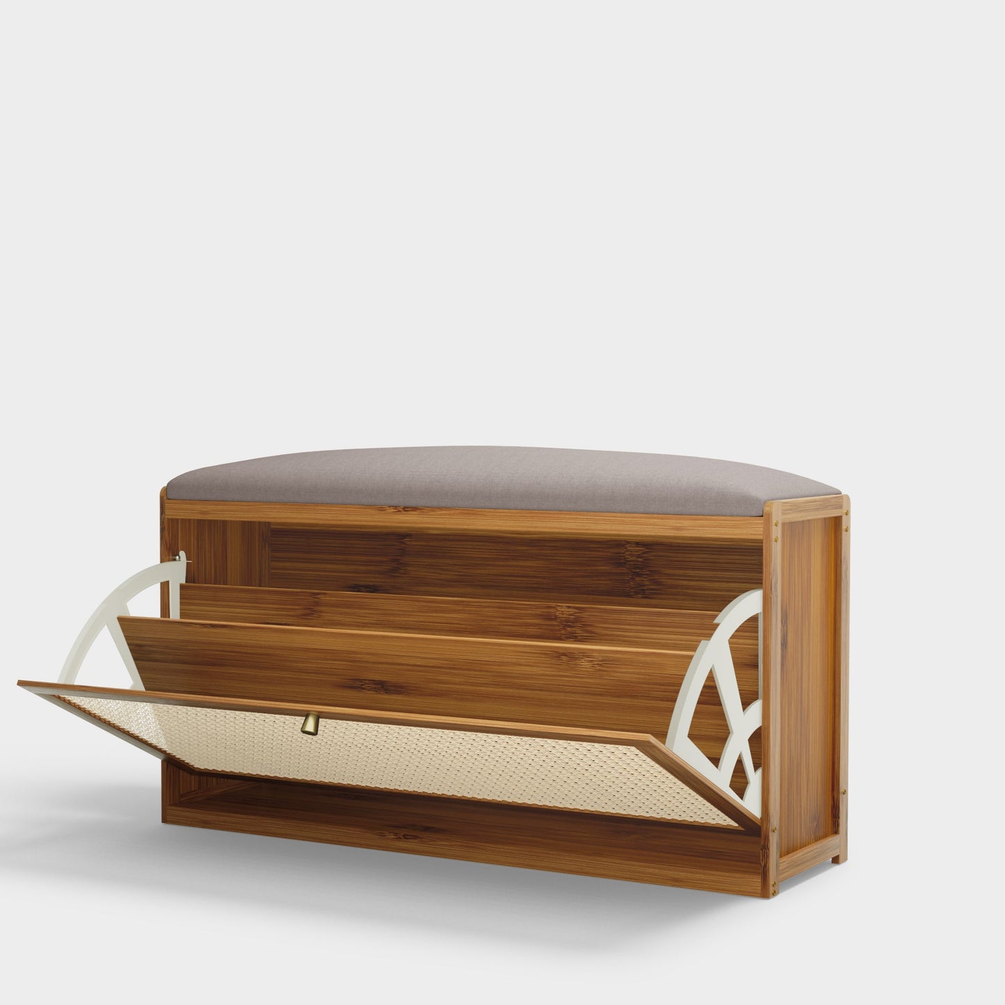 Yowos Mudroom Shoe Storage Bench with Cushion Rustic