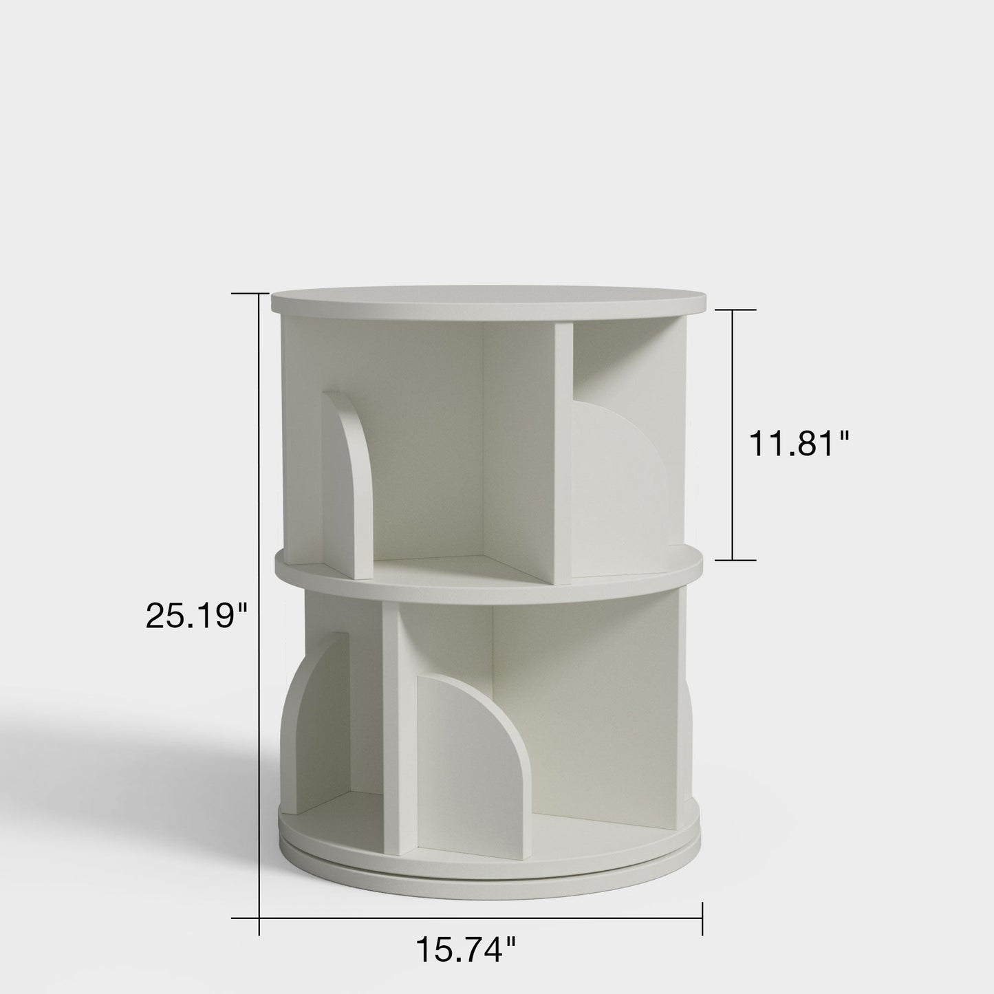 Yowos White Rotating Bookcase 360 Degree Small Bookshelf