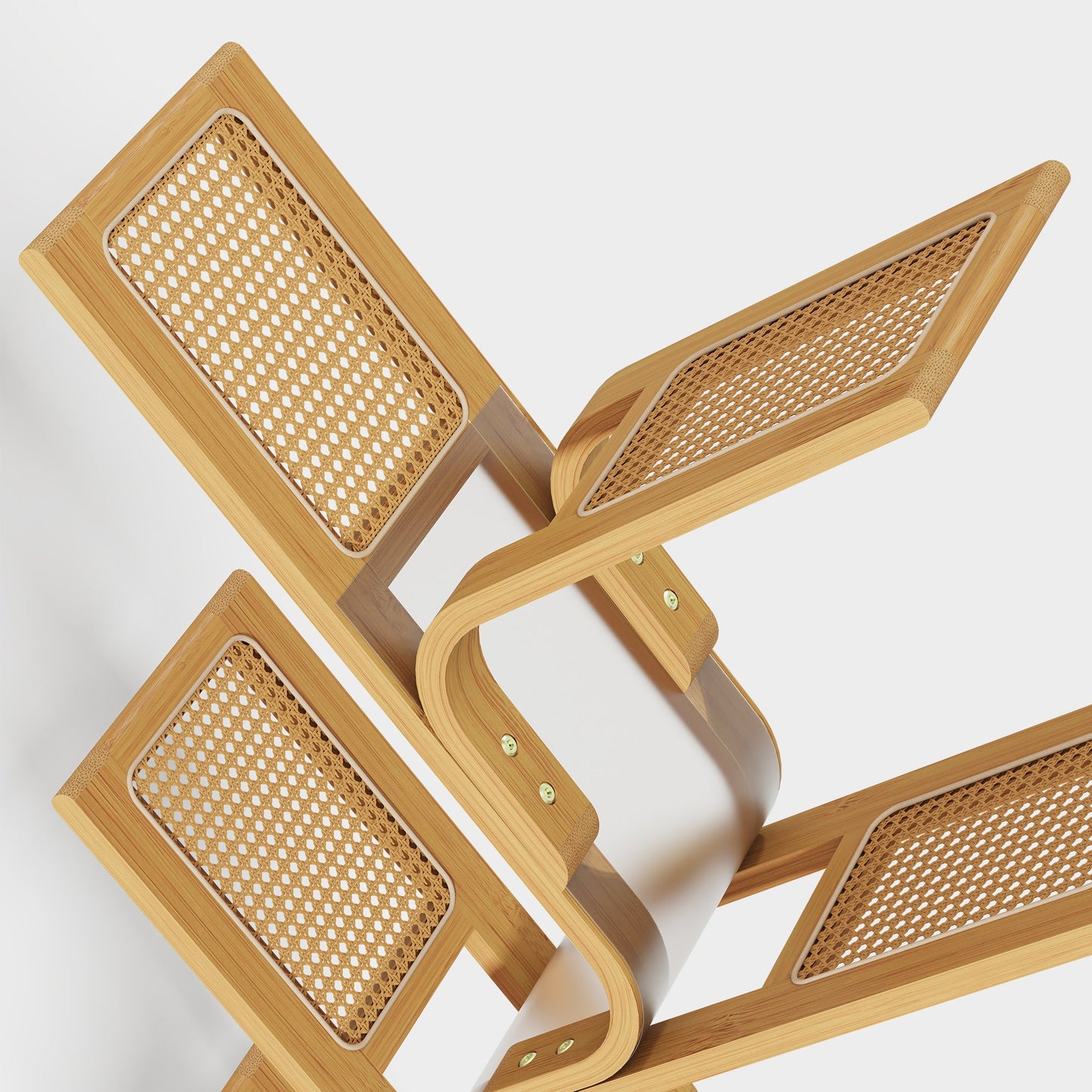 Yowos Rattan Tree Bookcase Display Storage Rack