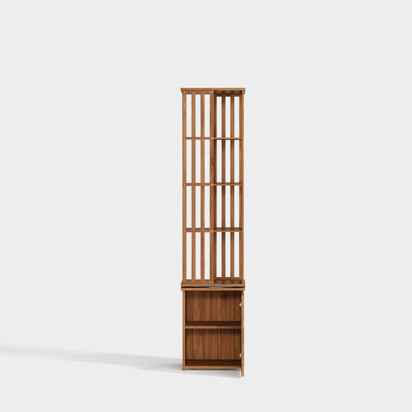 Yowos 6 Tiers Mid Century Narrow Rotating Bookcase Living Room