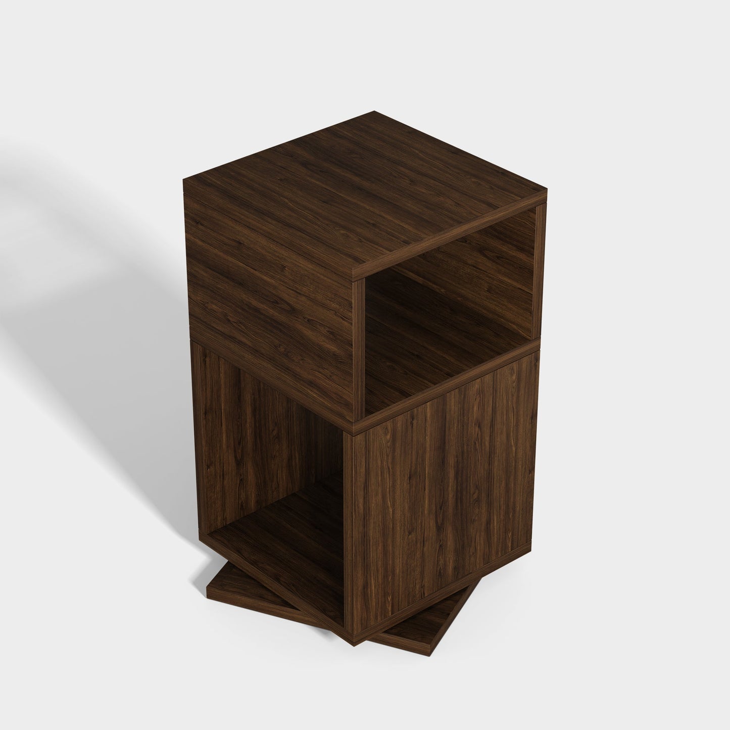 Yowos Rotating End Table with Open Shelf