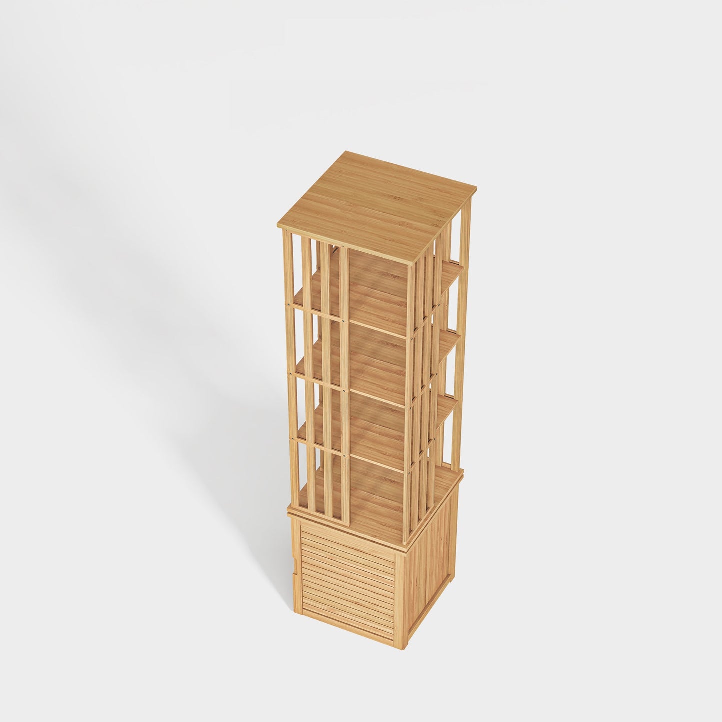 Yowos 6 Tiers Mid Century Narrow Rotating Bookcase Living Room